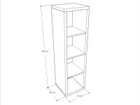 Emese 1x4 Falipolc Dupla kerettel méretrajz